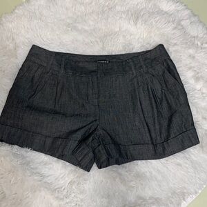 Express Pleat Front Black/ Grayish Shorts